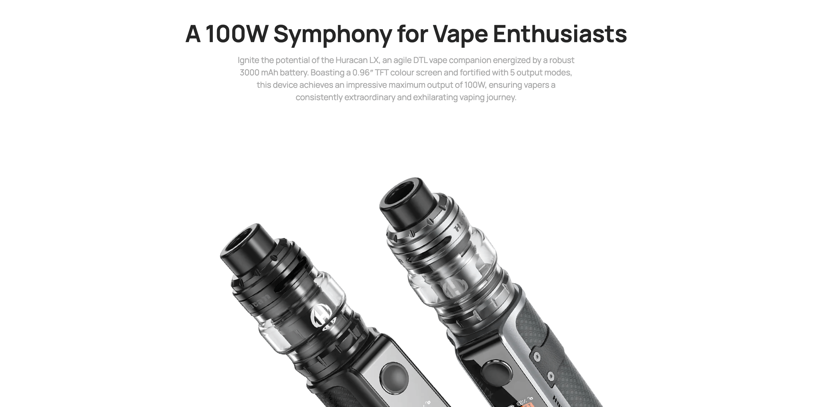 Aspire Huracan LX - A 100w Symphony for vape enthusiasts