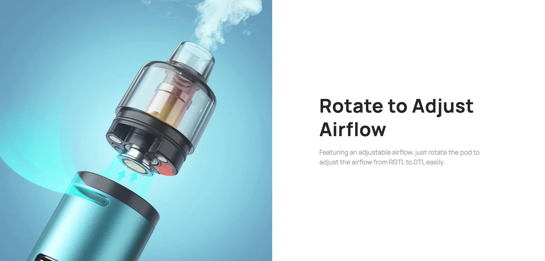 Aspire BP Stik - rotate the pod to adjust the airflow