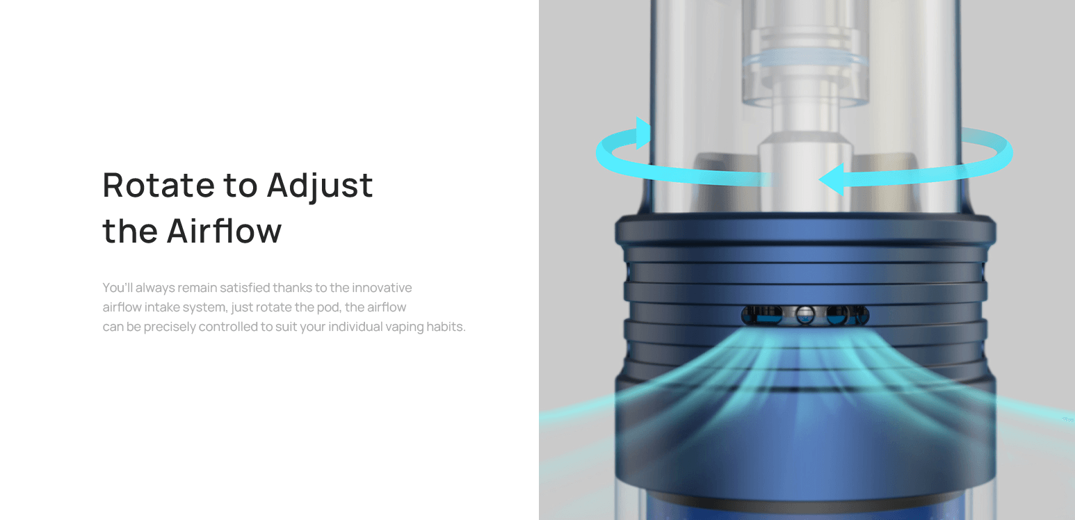 Aspire Flexus AIO | Rotate to Adjust the Airflow