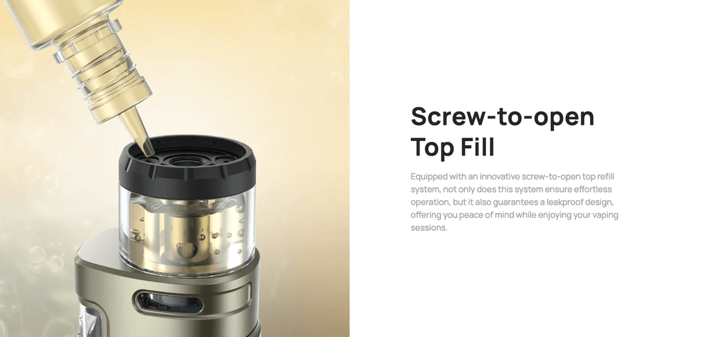 Aspire Veynom EX Vape Kit - Screw to open top fill design