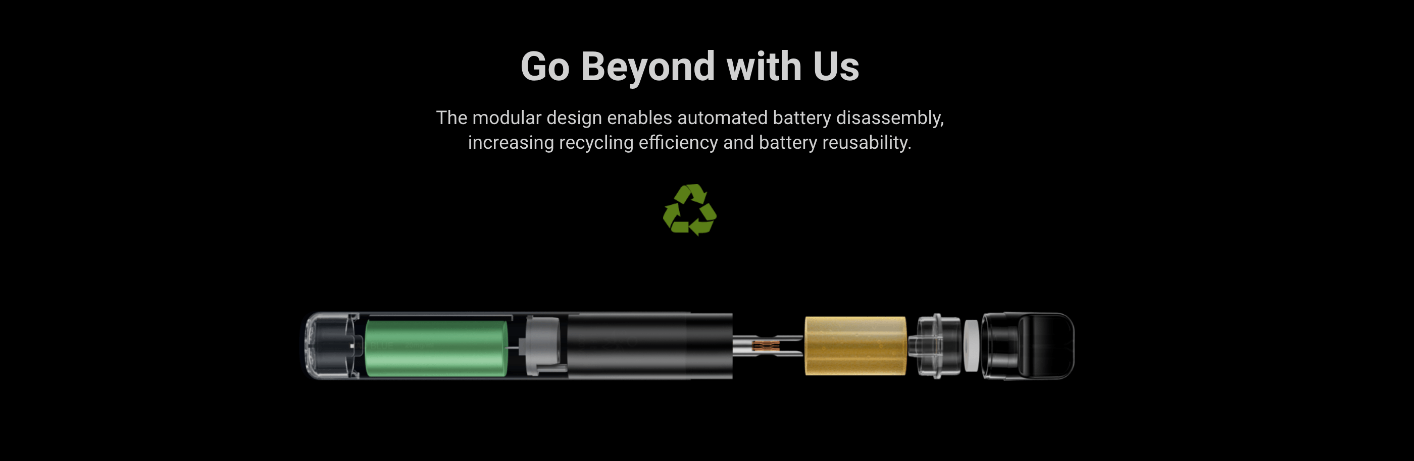 Elf Bar 600 v2 | Go Beyond with Us - modular design for easy disassembly for recycling
