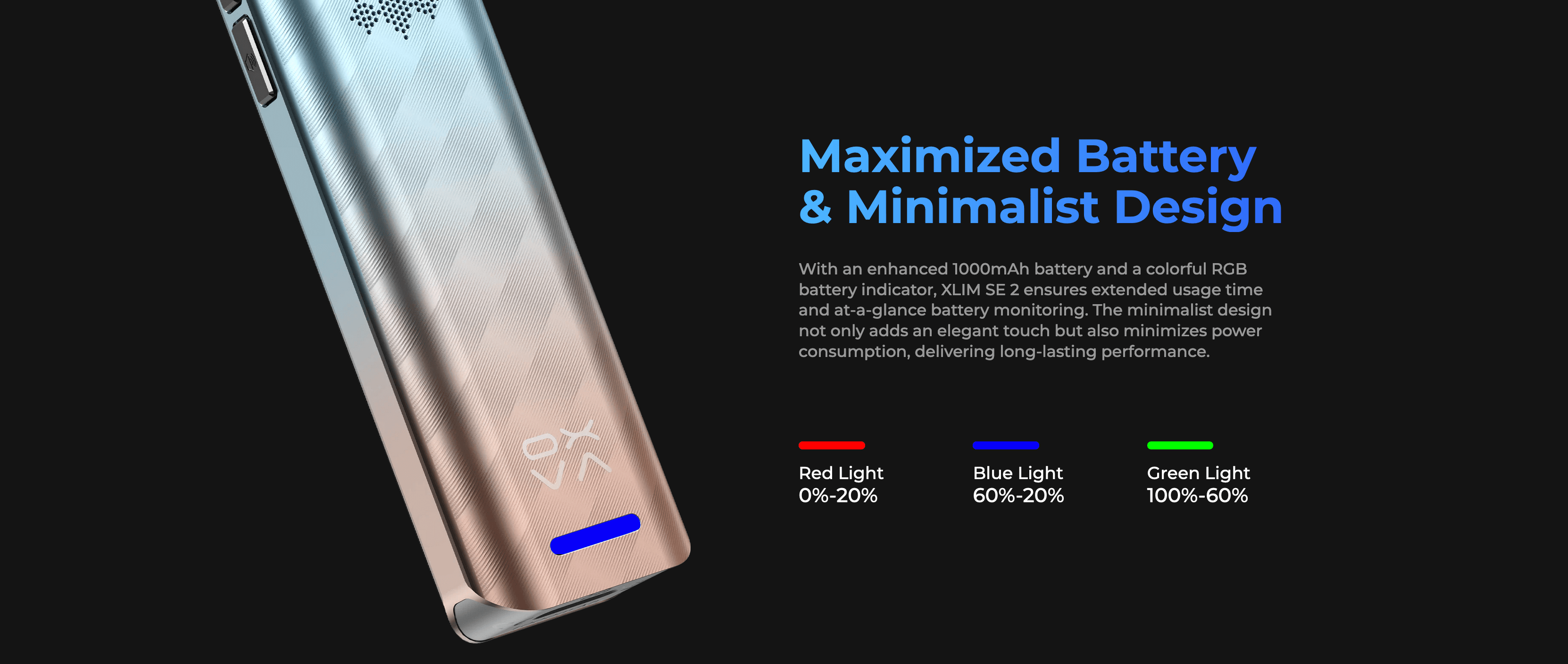 Oxva Xlim SE 2 Kit - battery indicator