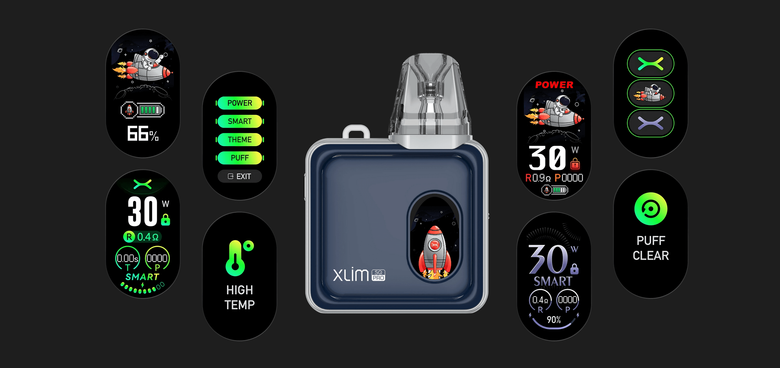 Oxva Xlim SQ Pro - customisable interface