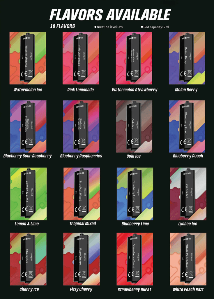 SKE Crystal 4in1 Flavours - pod flavour options