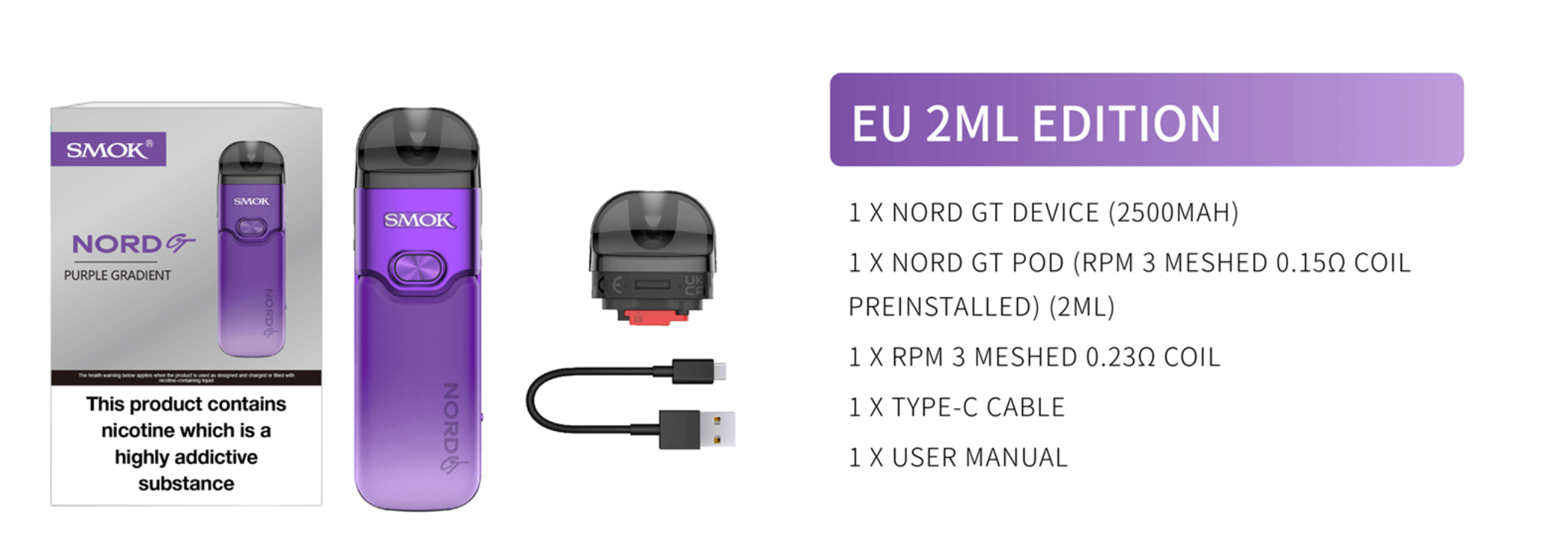 Smok Nord GT | EU2ml TPD Edition Packing List