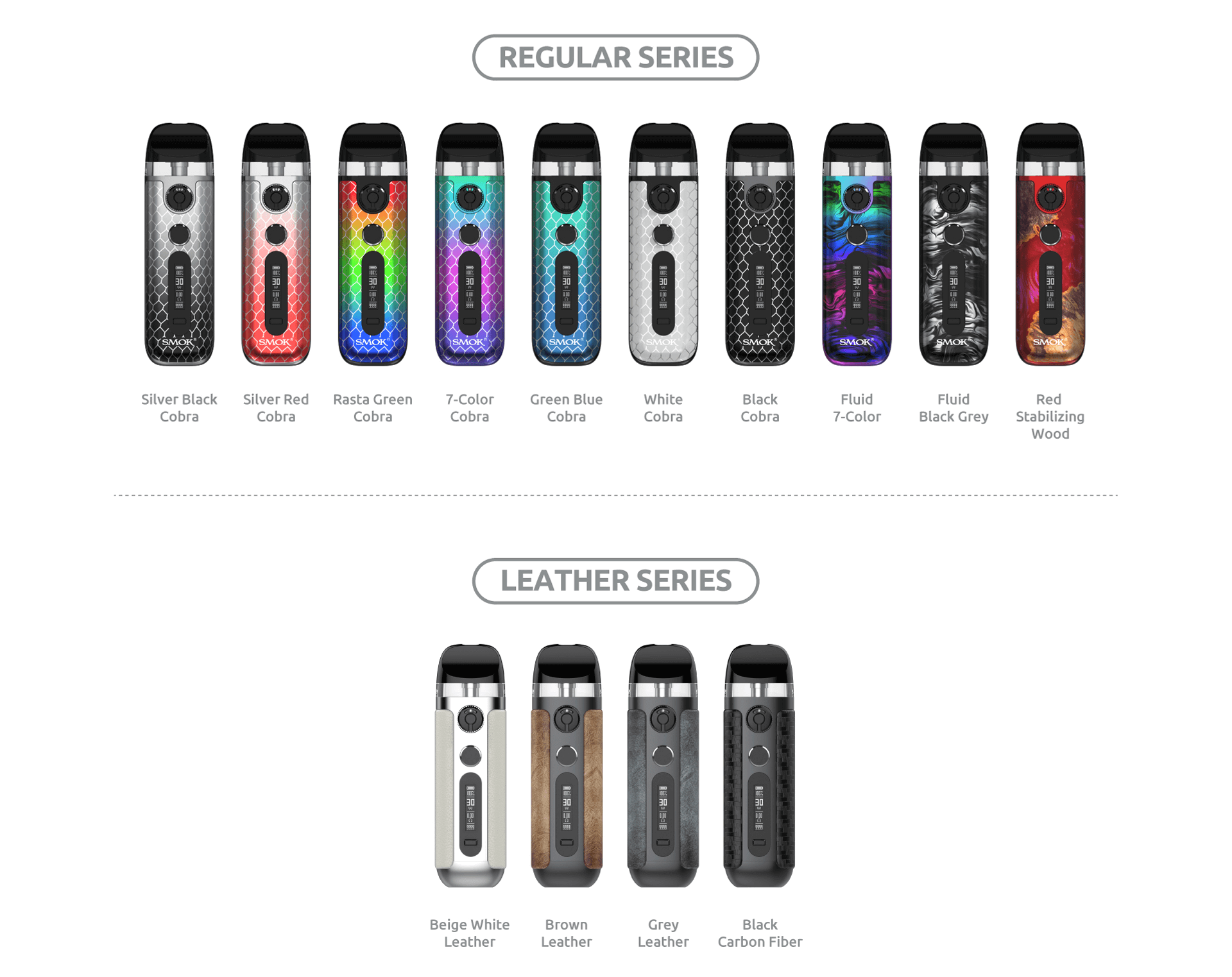 Smok Novo 5 Colour Options - Regular and Leather Series