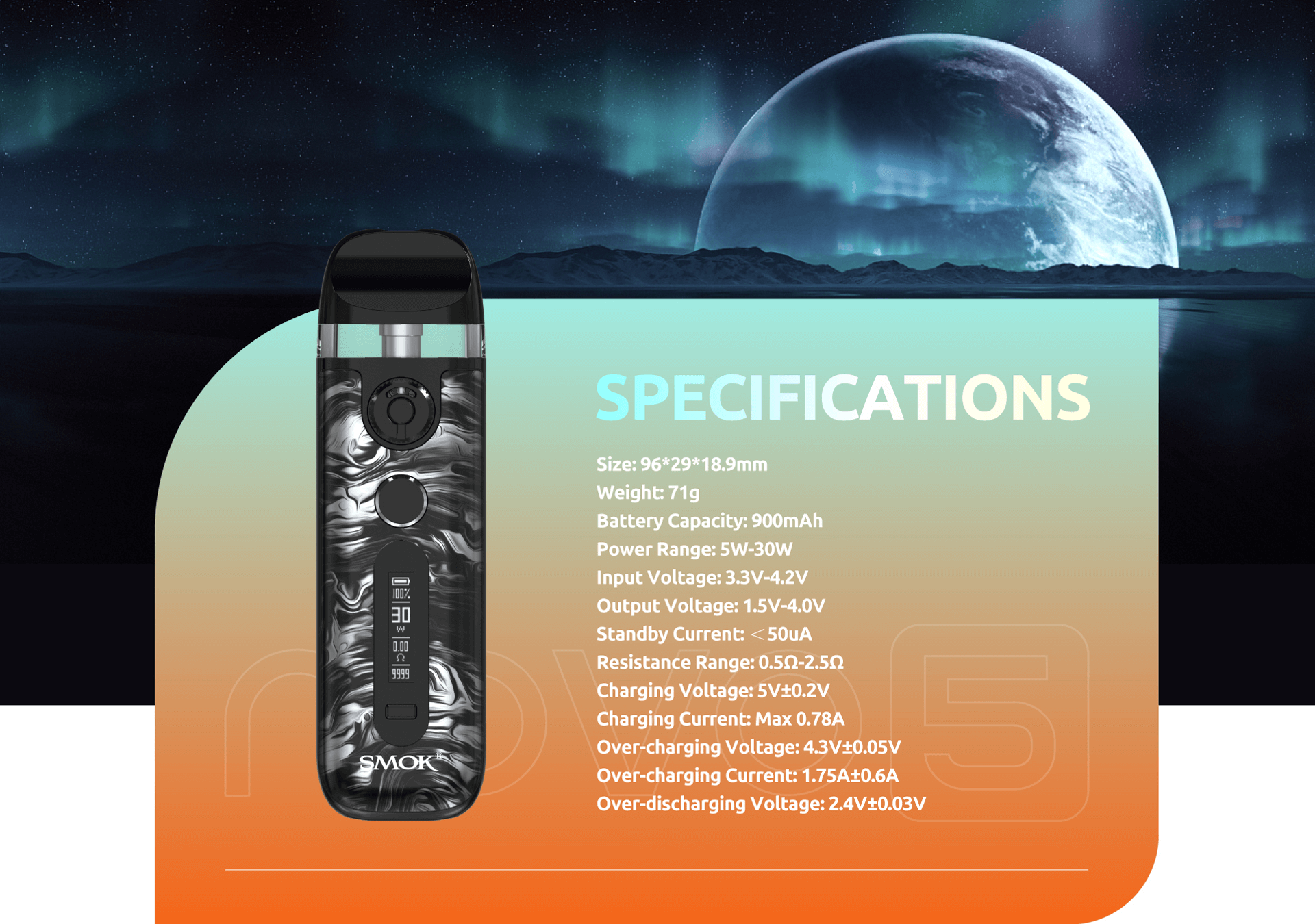 Smok Novo 5 Specifications