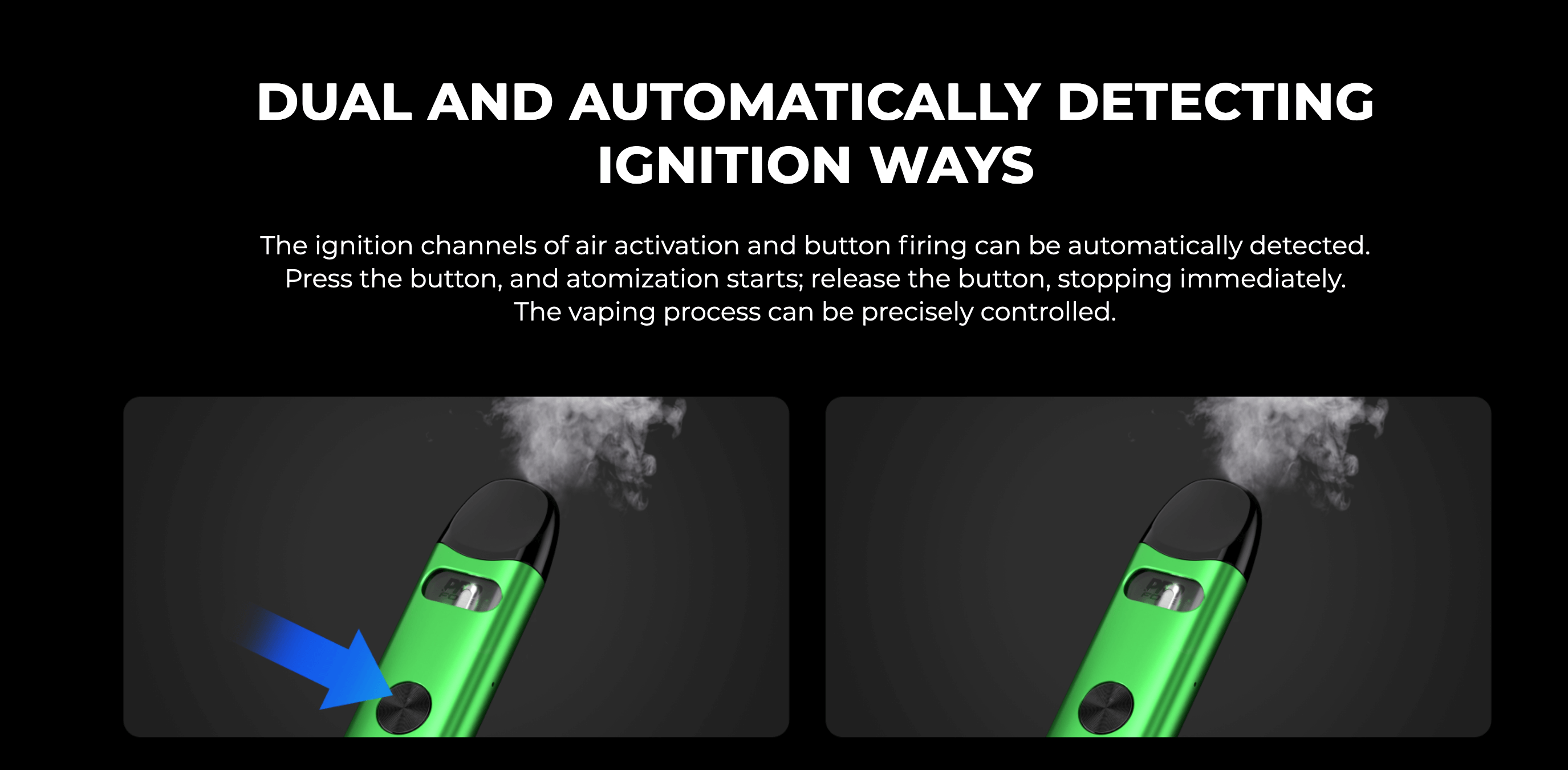 Caliburn A3 Pod Kit | Dual and automstically detecting ignition ways