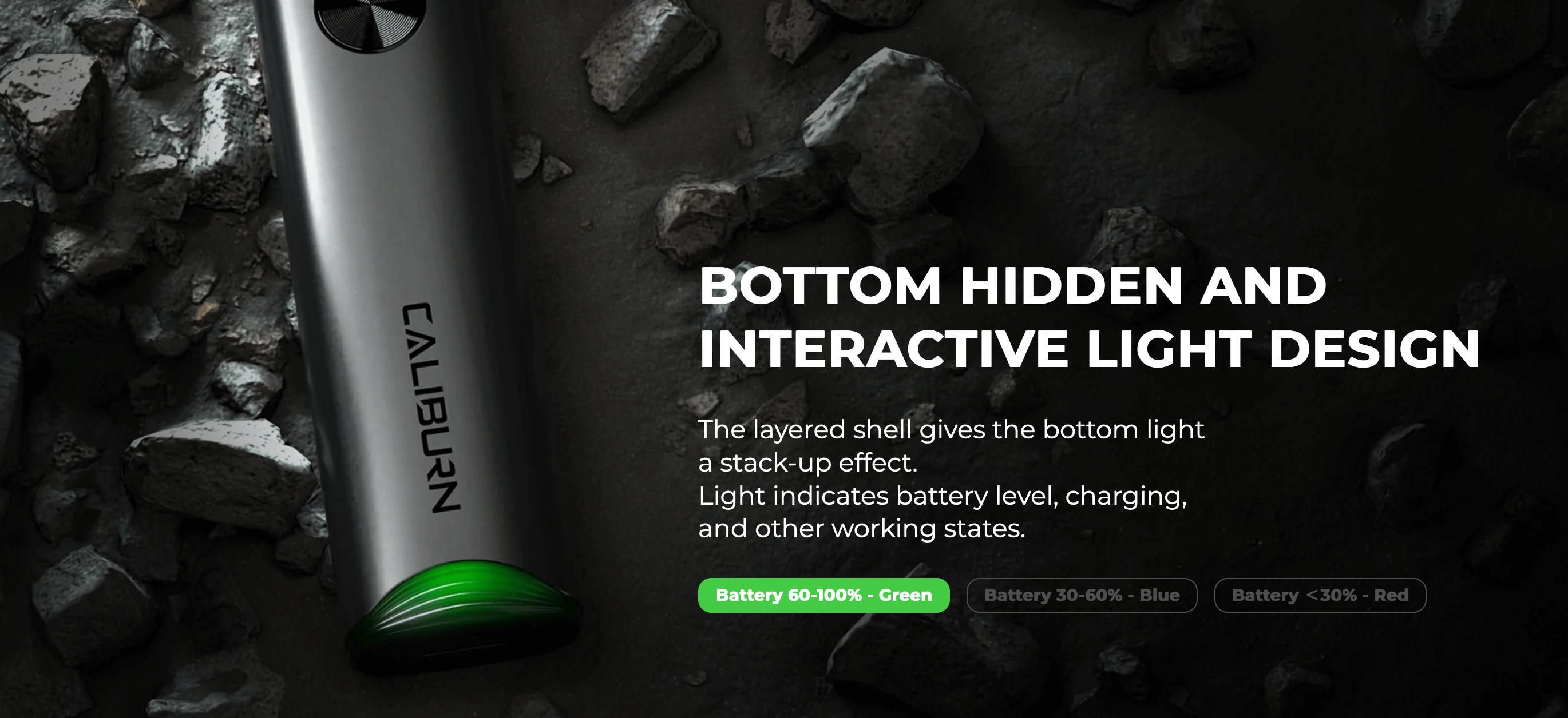 Uwell Caliburn A3 | bottom hidden and interactive light design