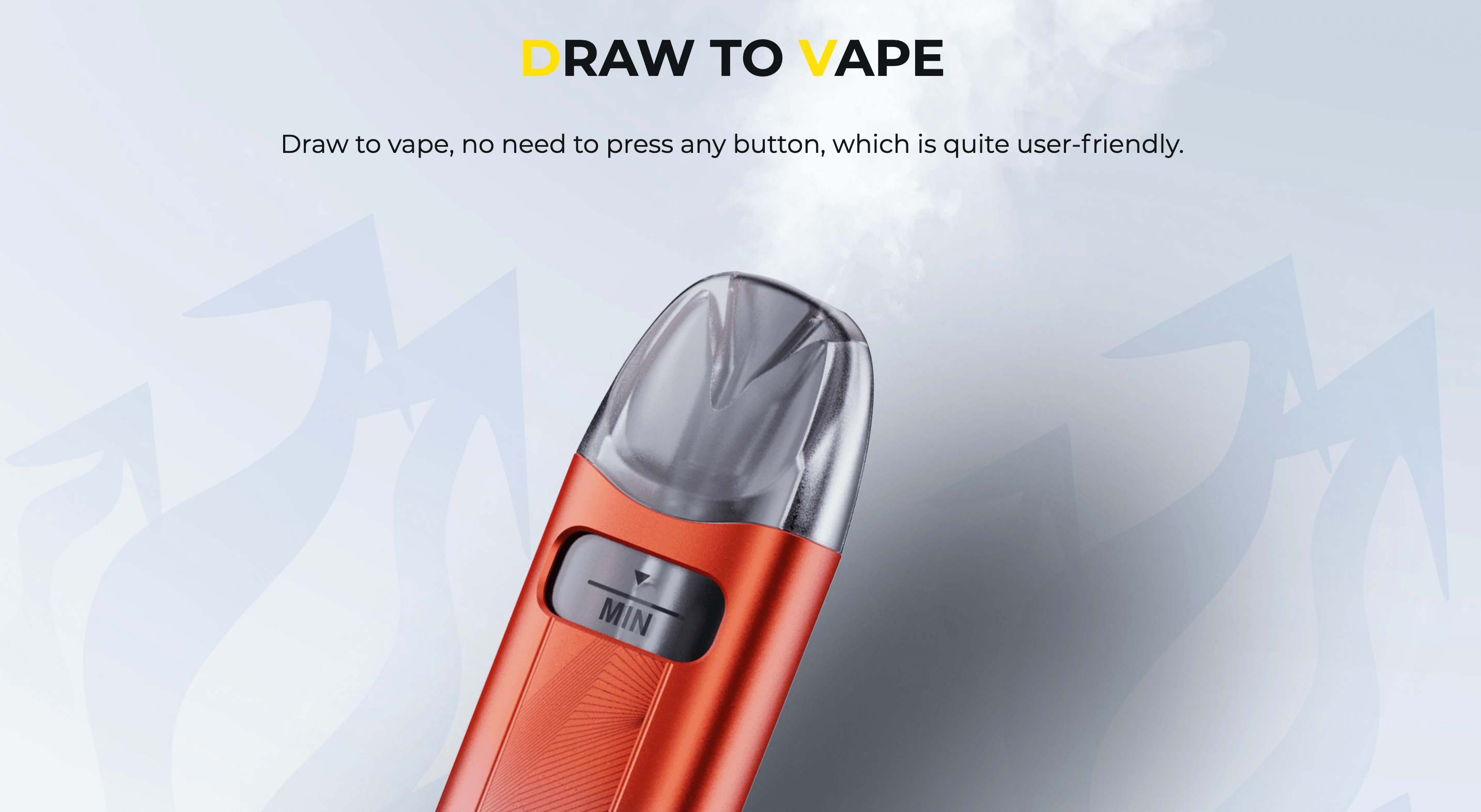 Caliburn A3S Pod Vape Kit by Uwell - inhale activation