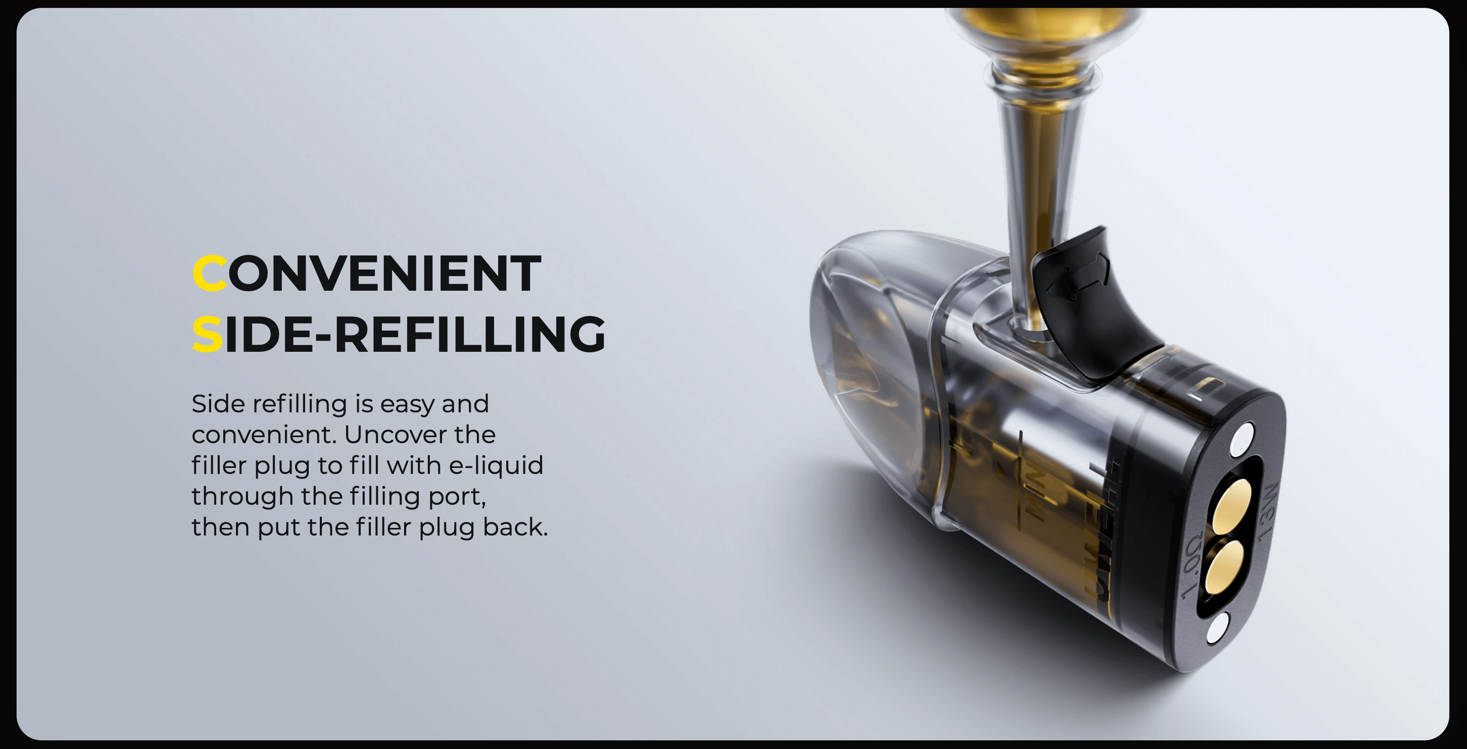 Caliburn A3S Pod Vape Kit by Uwell - convenient side refilling