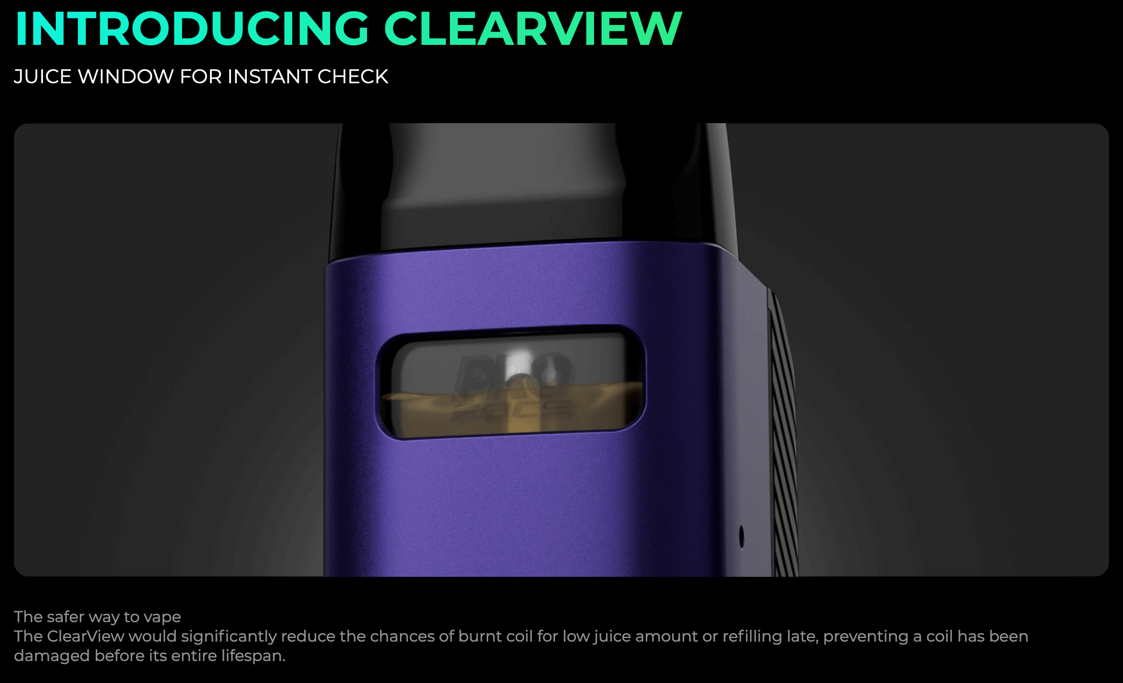 Caliburn GZ2 Vape Kit by Uwell - Introducing clearview window