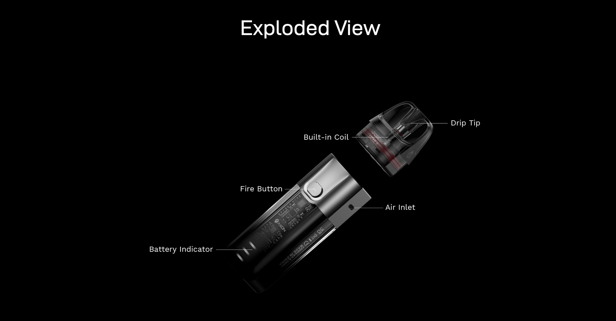 Vaporesso Luxe X Vape Kit - Exploded View