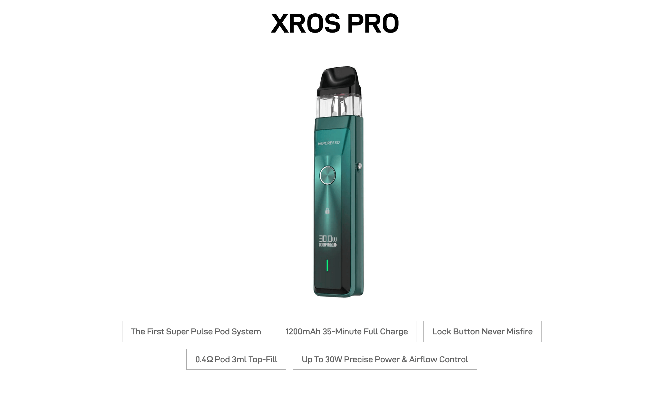 Vaporesso Xros Pro - Highlight features