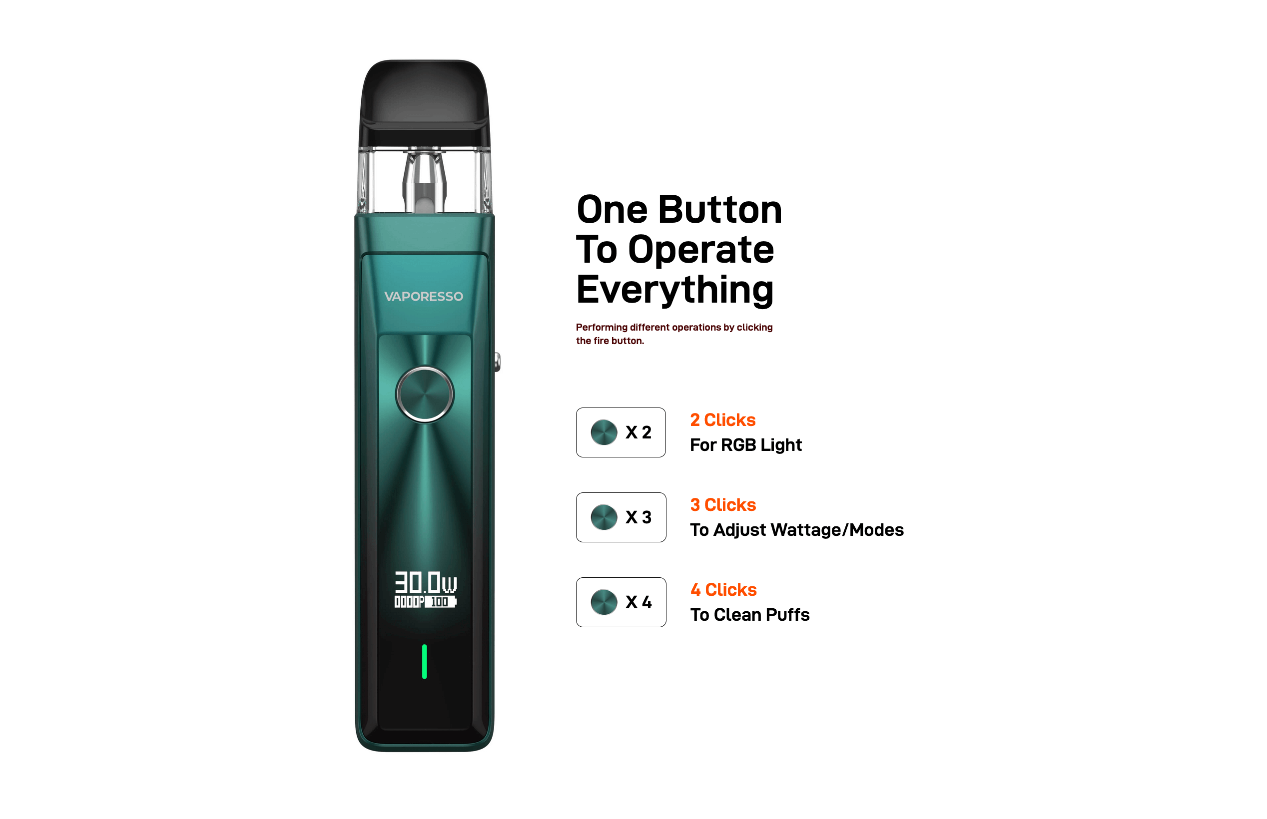 Vaporesso Xros Pro - One Button To Operate Everything