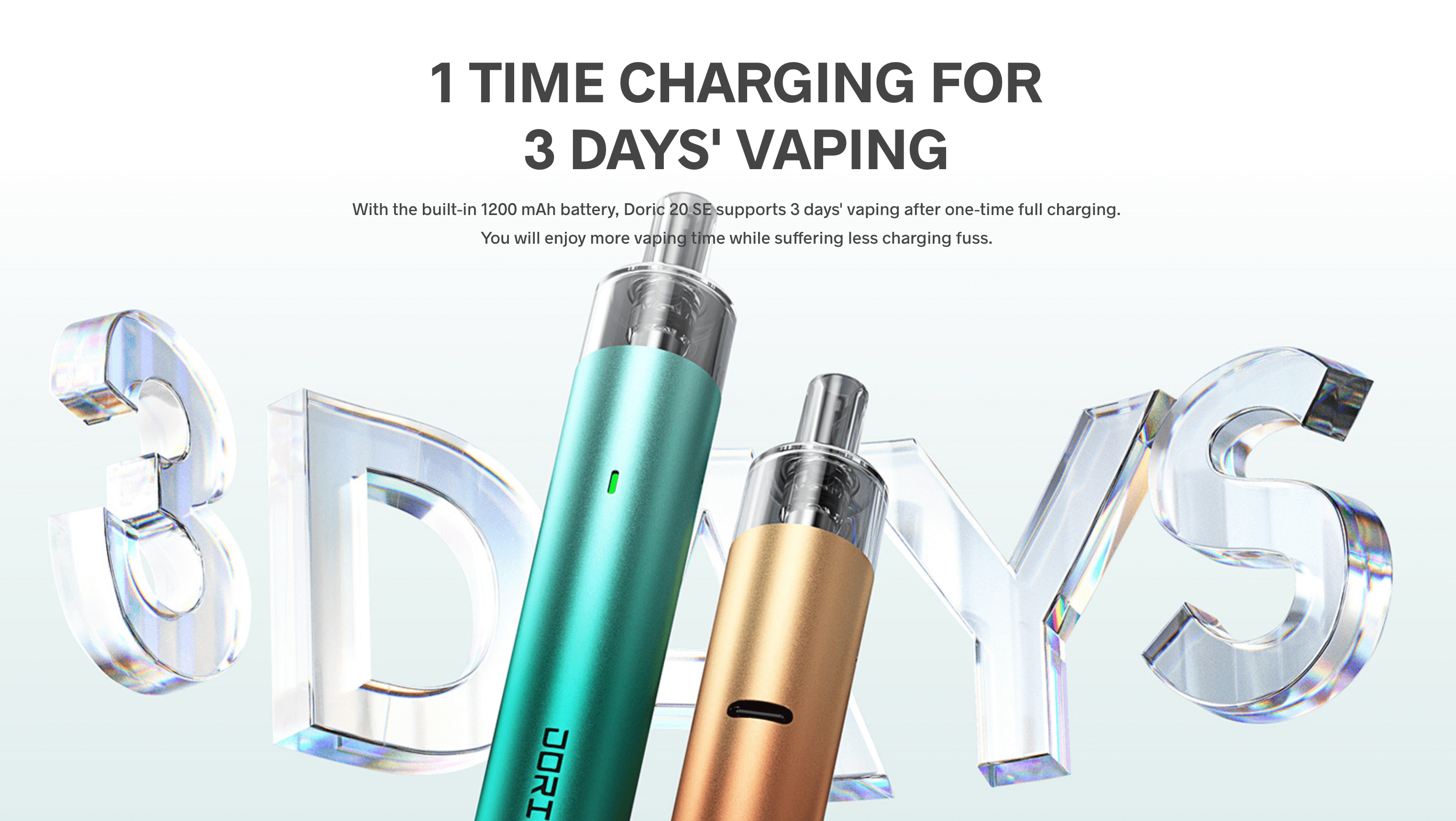 Voopoo Doric 20SE Kit - 3 days of vaping on a single charge