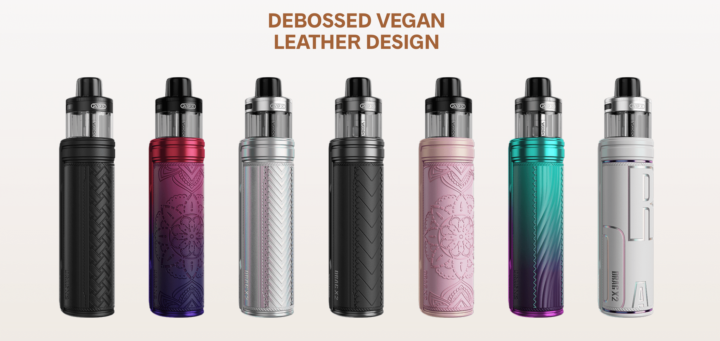 Voopoo Drag X2 Pod Vape Kit - Debossed Vegan Leather Design