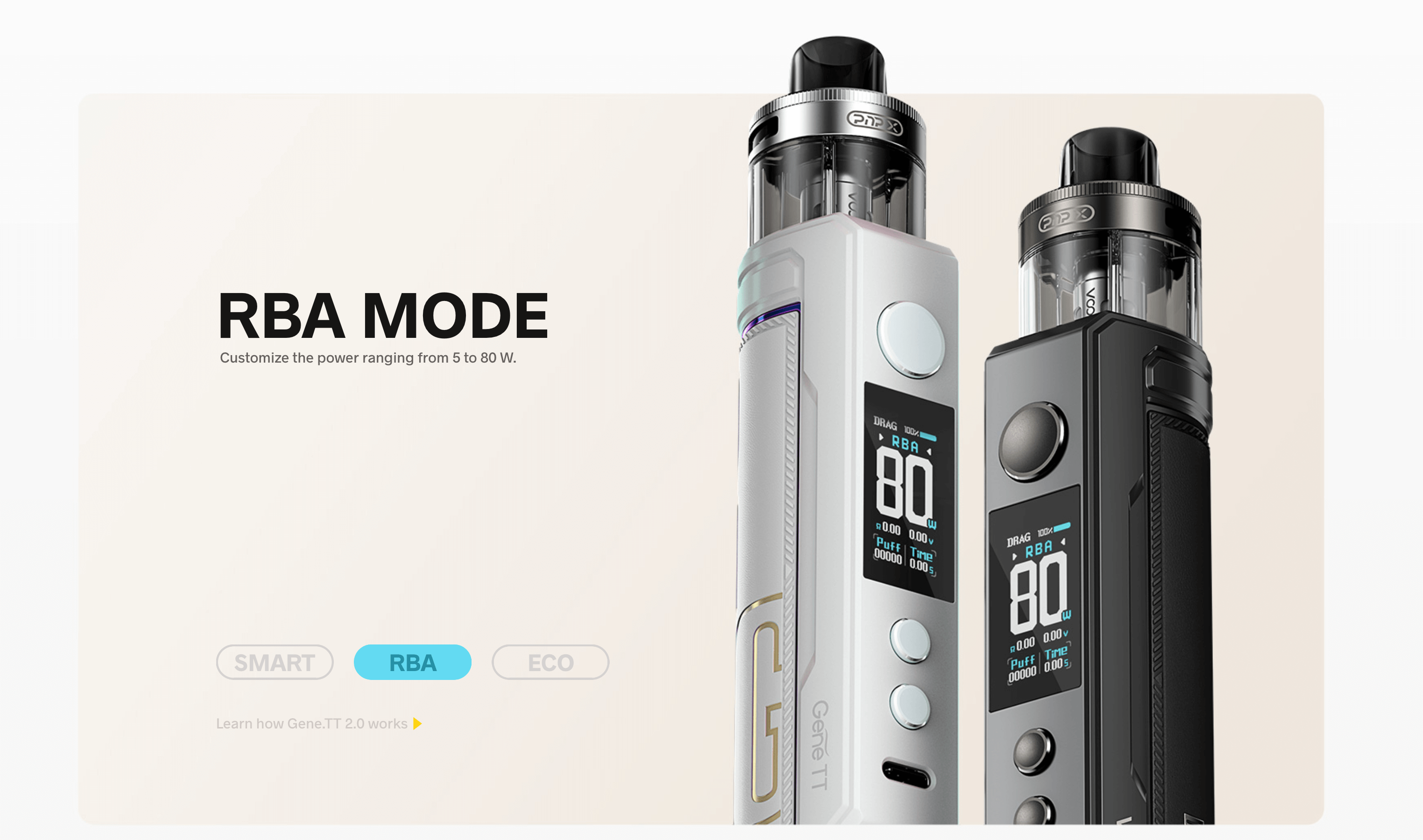 Voopoo Drag X2 Pod Vape Kit - 3 modes; Smart, RBA and Eco