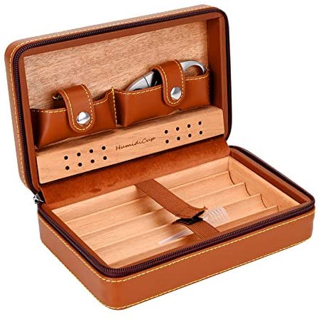 GALINER Charuto Cedar Wood Cigar Humidor Box Travel Cigar Case