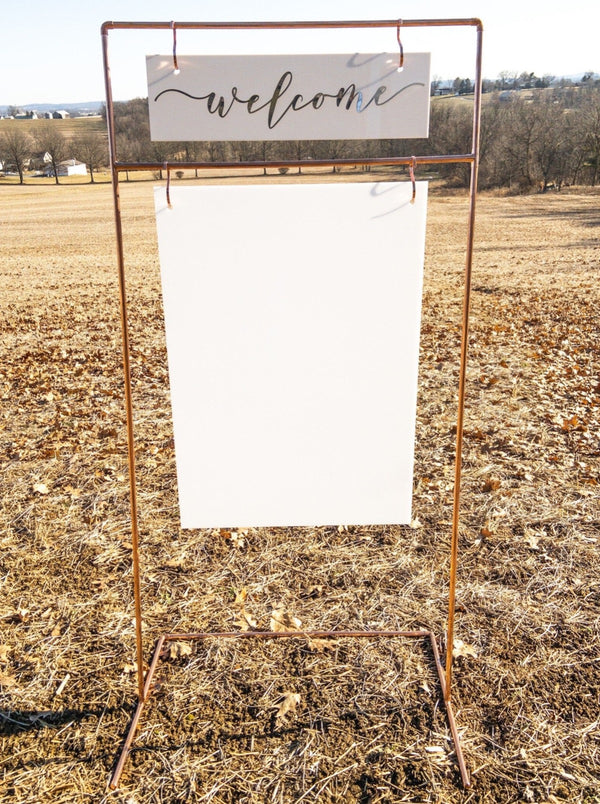 Copper Sign Stand  Denver Wedding Renta