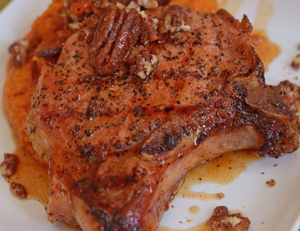 Maple Pork Chops With Pecans Recipe - Vermont Maple Syrup