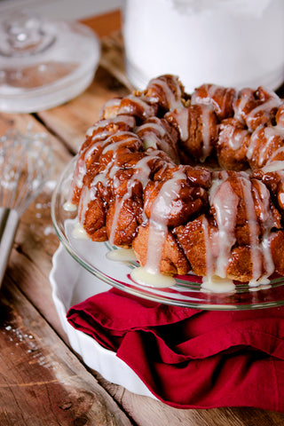 Gingerbread Monkey Bread With Creamy Maple-Whiskey Glaze Recipe