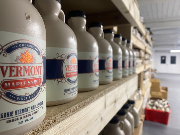 Vermont Maple Syrup in storage 