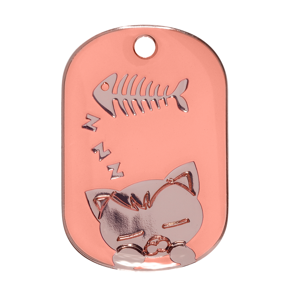 Light Blue Sparkle Sleeping Cat Pet Tag - Shop our Fashion Tags