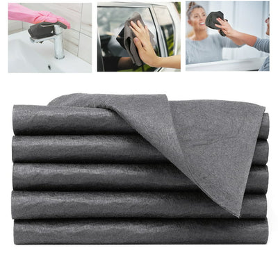 Thickened Magic Cleaning Cloth,lint Free Cloth,reusable Microfiber Cleaning  Rag For Windows,mirror,glass,car,gray