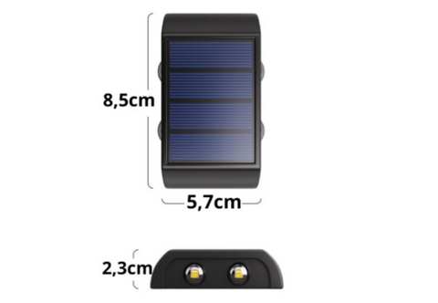 Arandela de Parede Área Externa de Led Solar