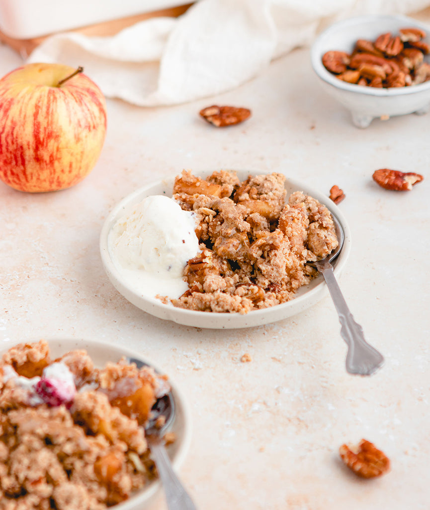 apple pecan crumble with nut butter