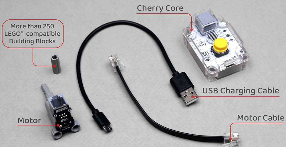 LEGO®-compatible Cherry core increases toy’s interactivity for kids.