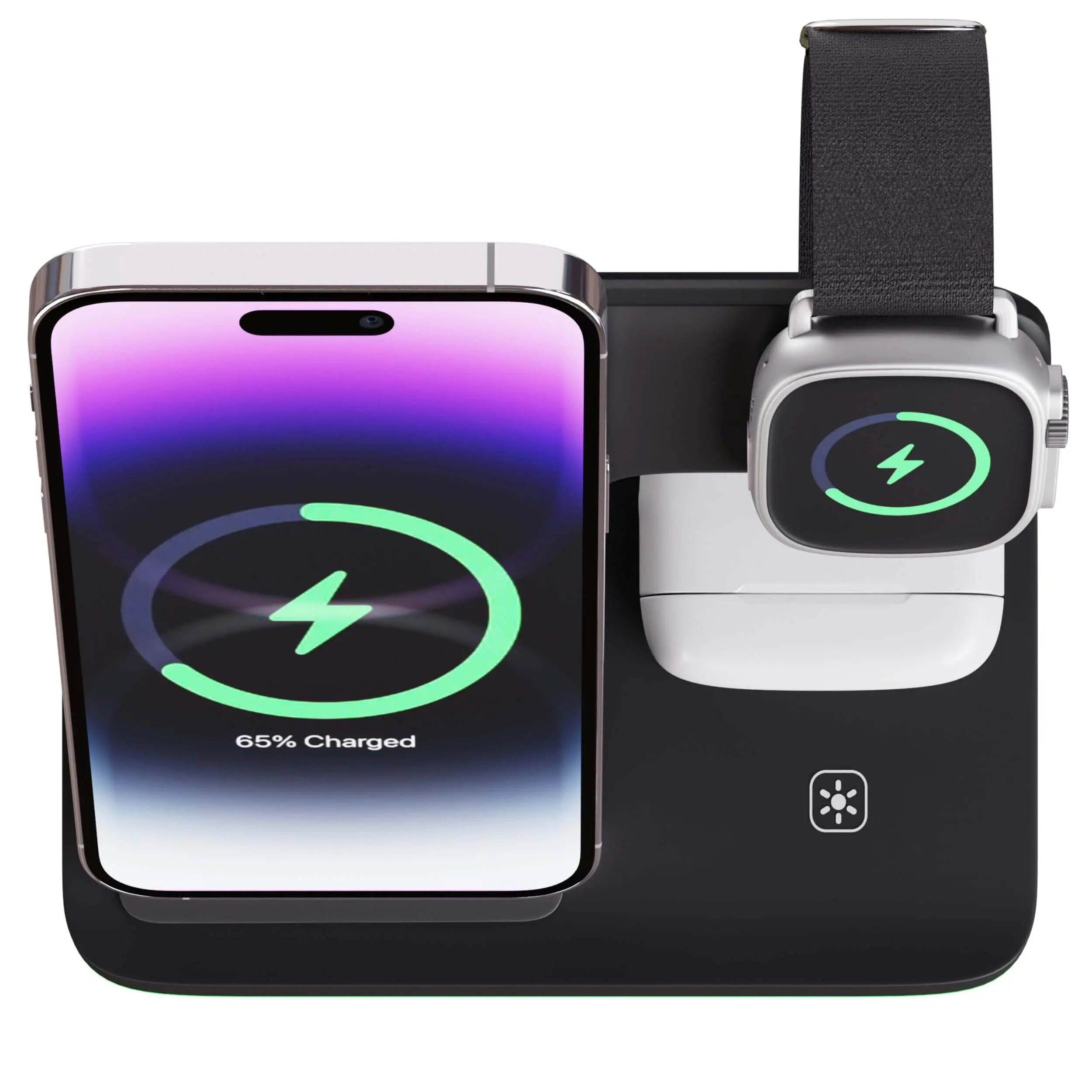 Station de charge 3 en 1 iPhone MagSafe 15W, AirPods, Apple Watch LinQ Noir  - Cdiscount Téléphonie