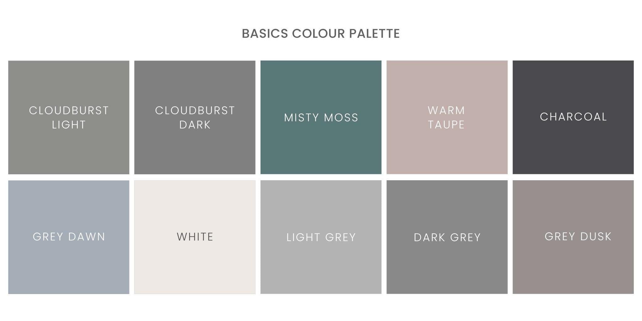 Nest Designs Basics colour palette