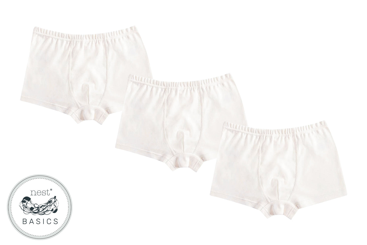 Basics Ribbed Boys Boxer Briefs Underwear (Organic Cotton, 2 Pack