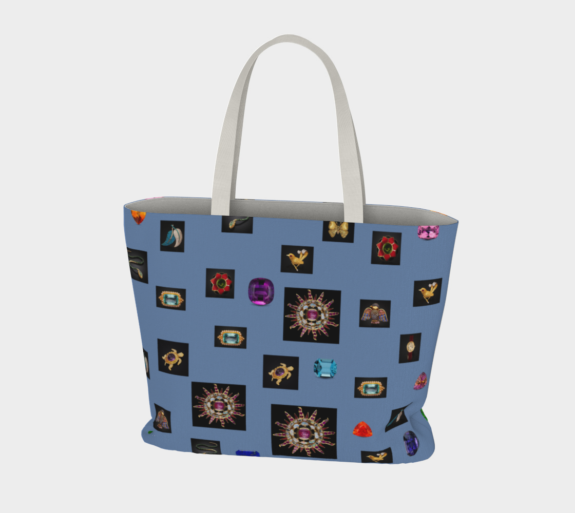 LARGE TOTE BAG HERITAGE GREY BLUE COLLECTION