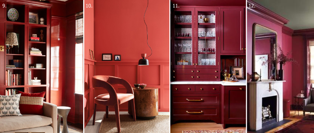 red interiors collage