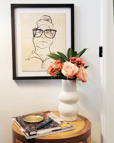 Caricature and Femme vase in my office