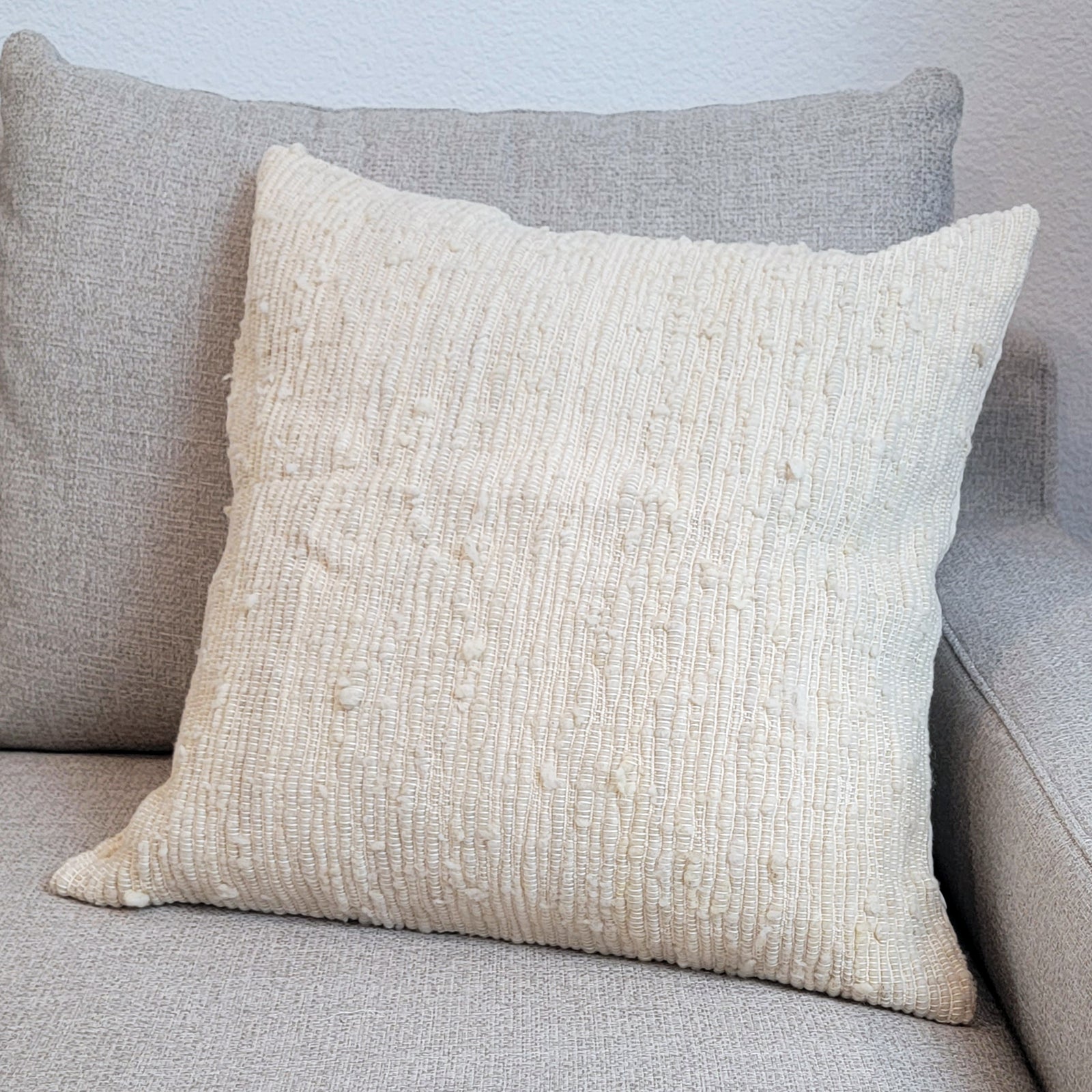 Azulina Home - Chunky Ivory Wool Lumbar Pillow