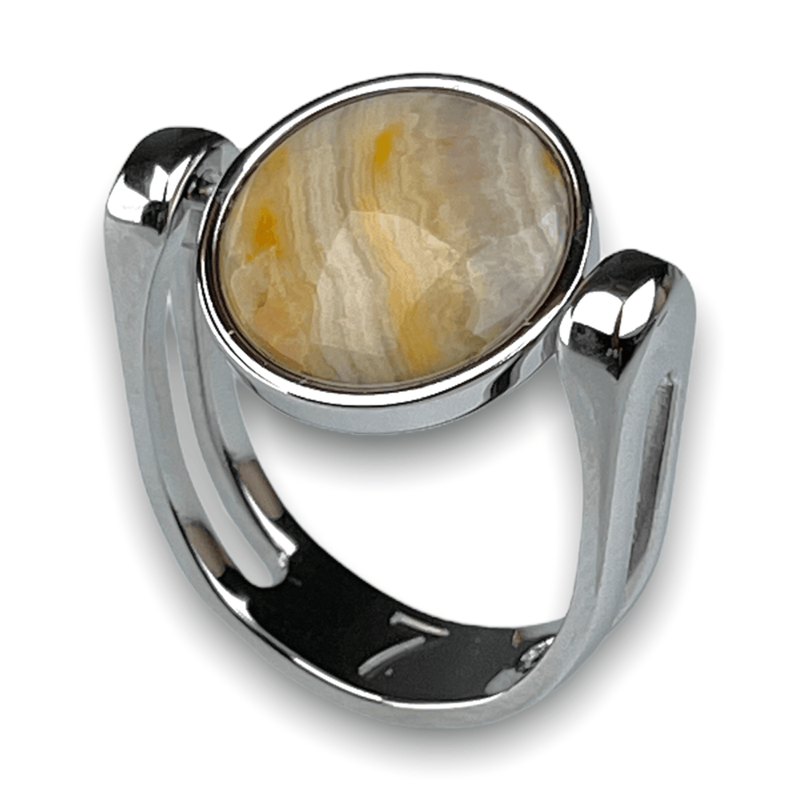 crazy jasper crystal fidget ring