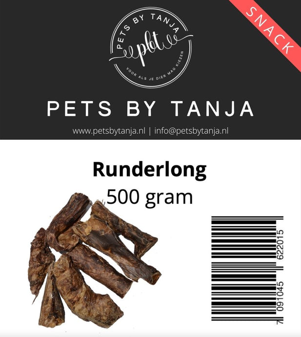 Runderlong 500 gram hondensnack - Pets by Tanja