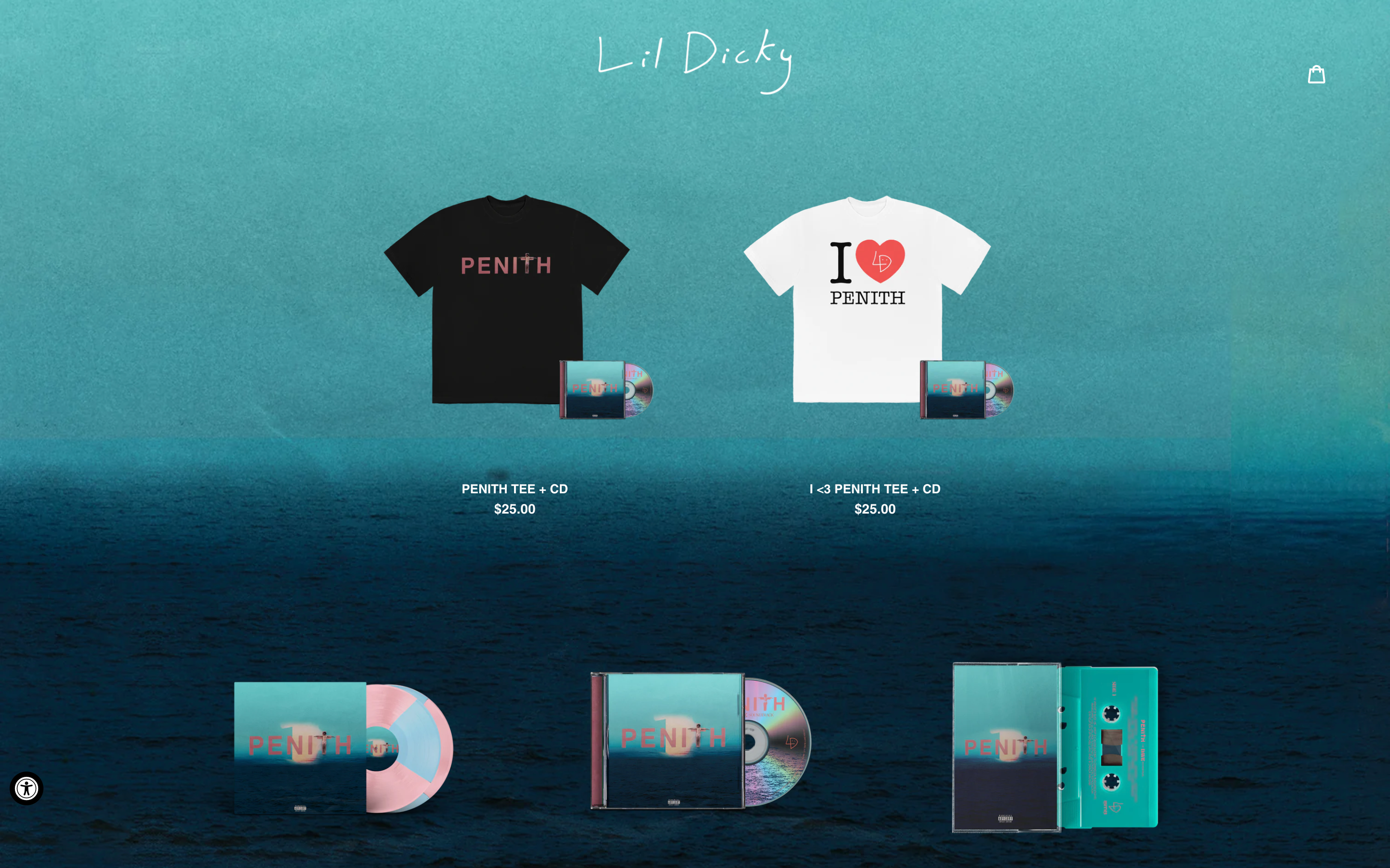 Lil dicky music and merch bundle fan pack for pentith tee + cd on shopify