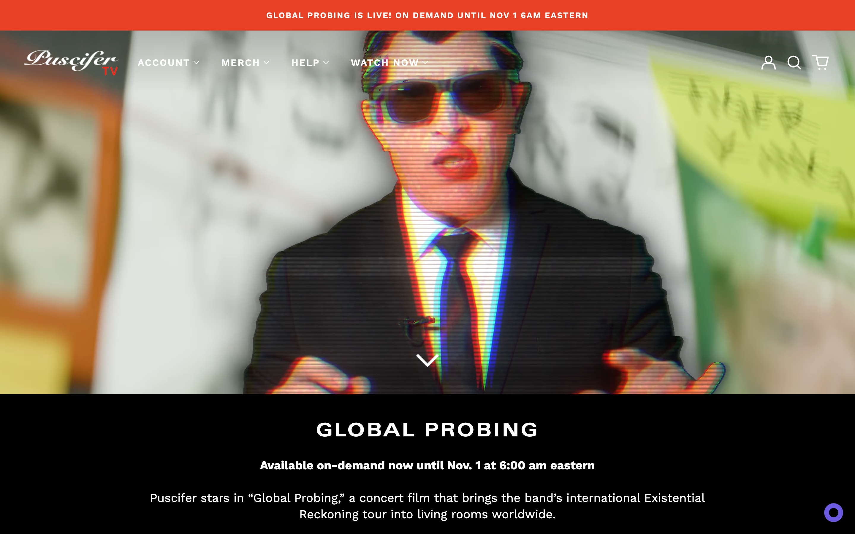 Global Probing Puscifer Video On Demand Ticketed Stream on Shopify