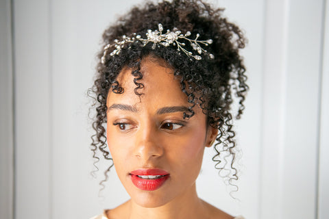 curly hair wedding updo