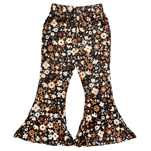 Little Girl's Bell Bottoms - Gold Floral – Daisy Del Sol