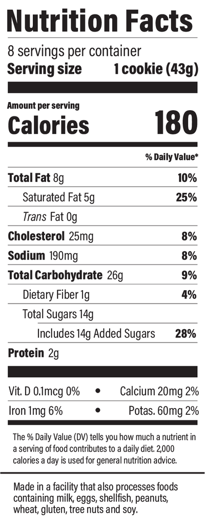 Gluten-Free Chocolate Chip Nutrition