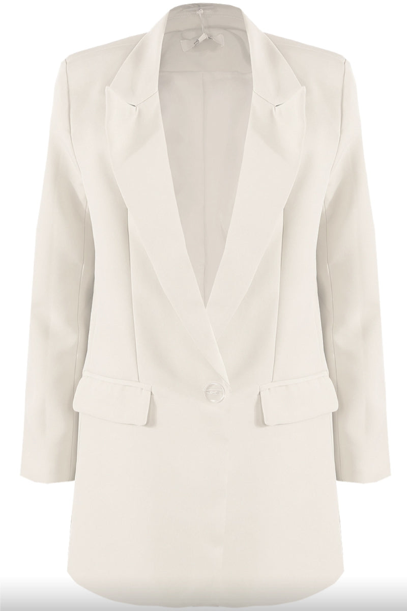 Breanna - White Tailored Oversized Blazer