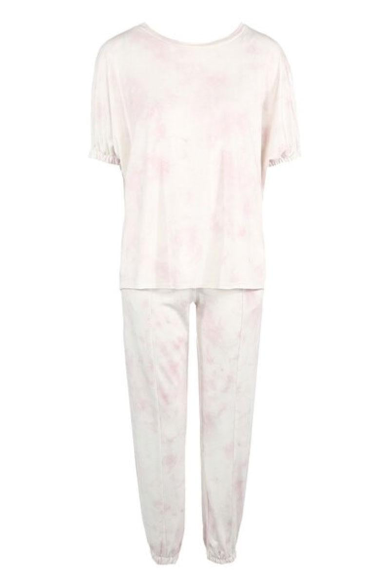 Millie - Pink Tie Dye Short Sleeve Lounge Set