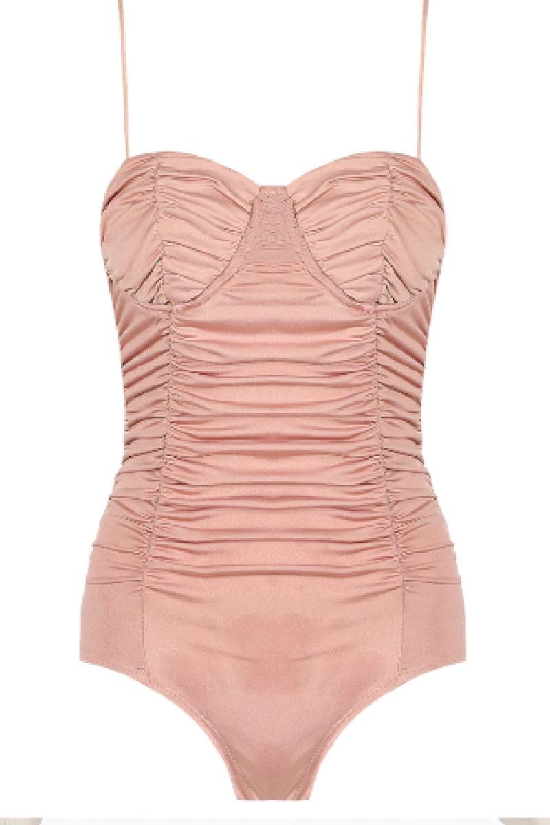 Margot - Pink Ruched Bodysuit