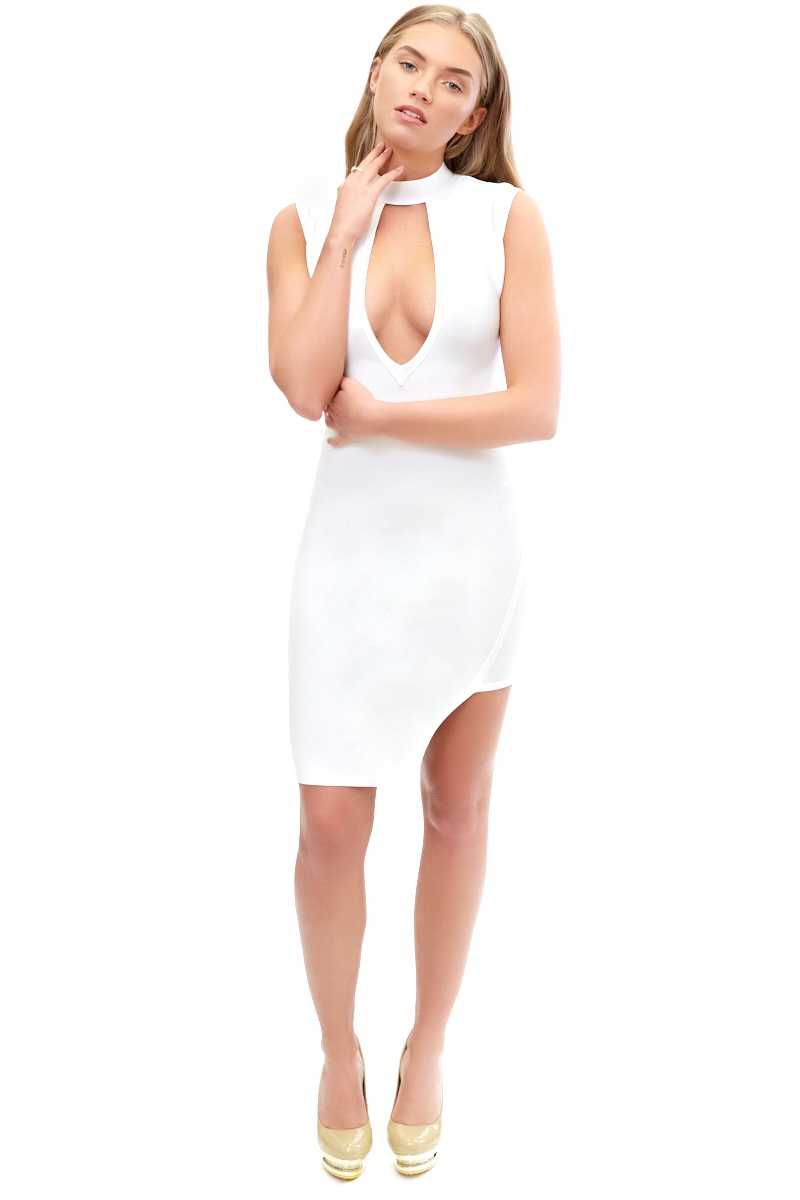 Lalia - White cut out bandage dress